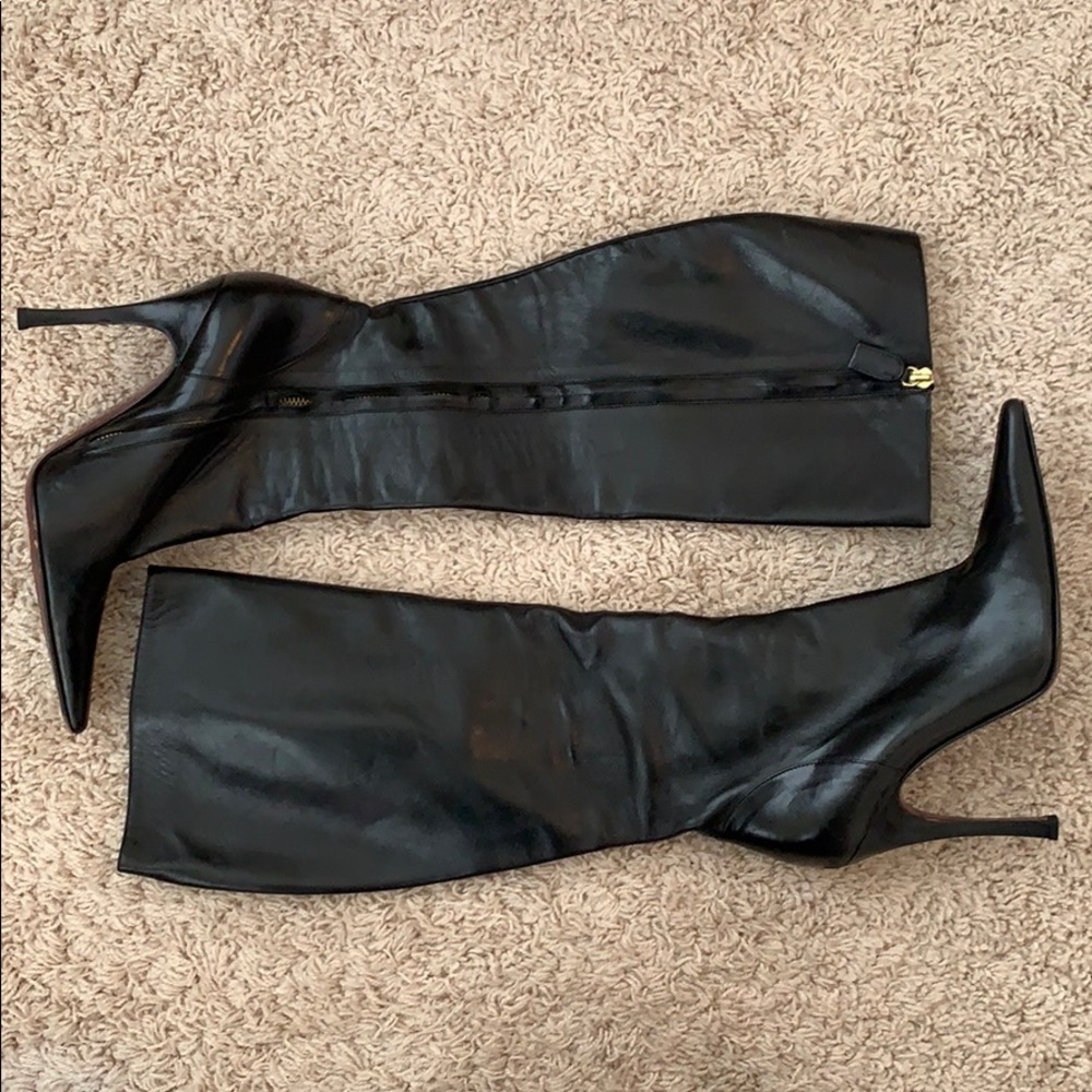 Dolce & Gabbana, Black Leather Knee Boots, 39.5!!
